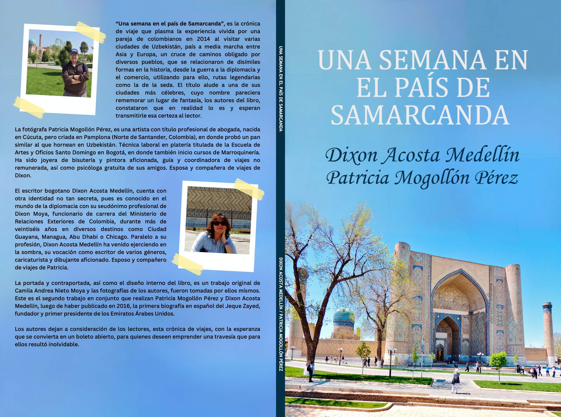 Cubierta y contraportada de 'Una semana en el país de Samarcanda', libro publicado por Patricia Mogollón y Dixon Moya.