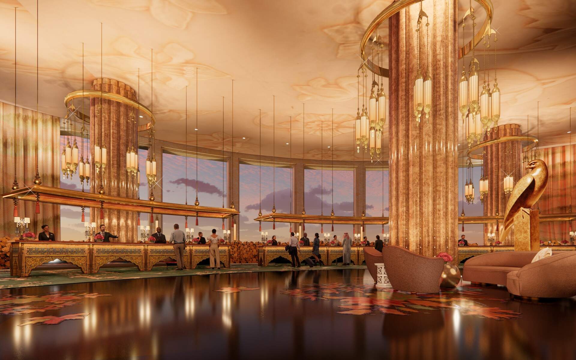 La recepción del hotel. (Wynn Resorts)