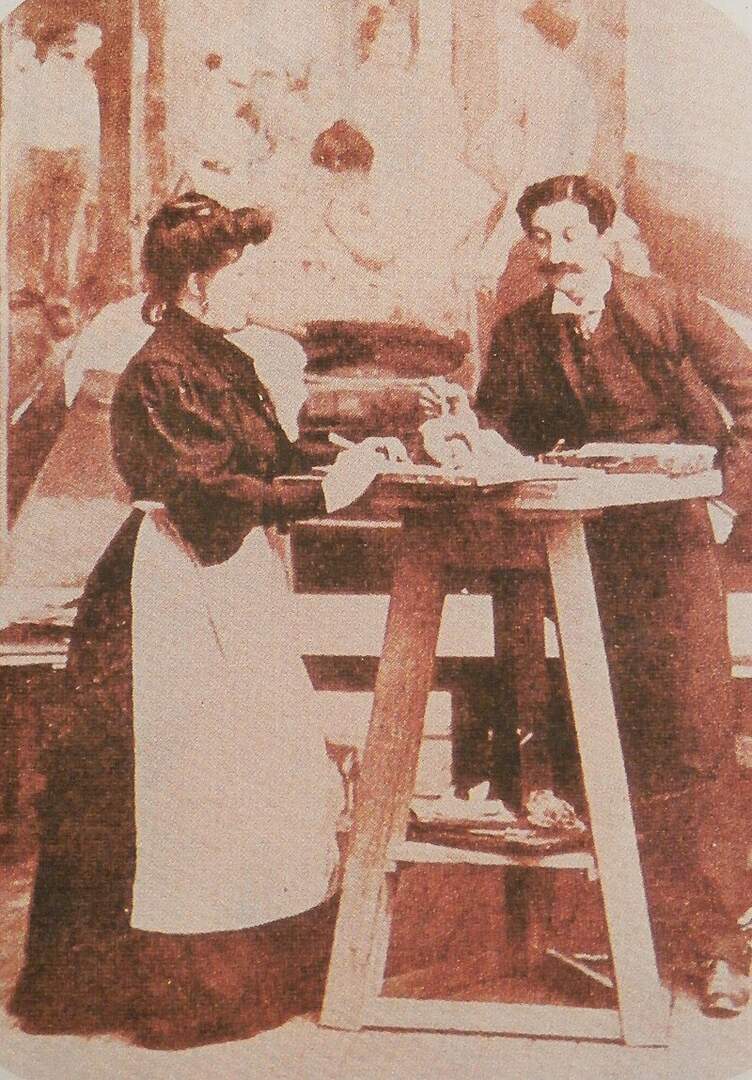 Andres de Santa Maria y esposa.