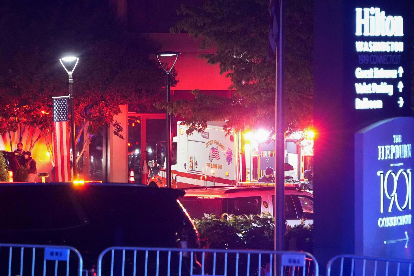 Perspectiva del hotel Hilton durante los incidentes. (WAM)