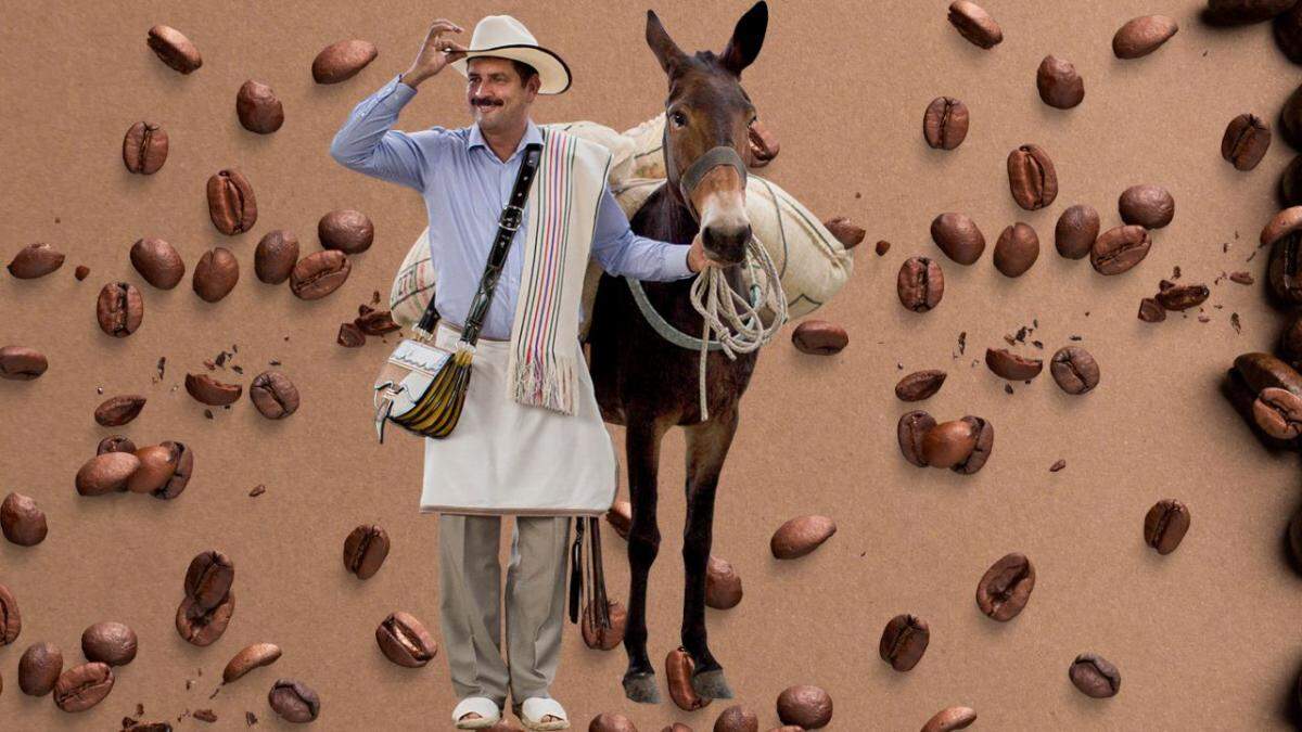 Juan Valdez, el personaje emblemático del café colombiano, siempre lleva su carriel terciado al pecho. (Fuente externa)