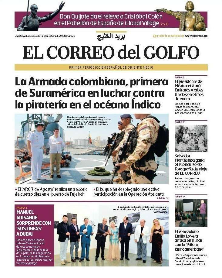 Portada de EL CORREO DEL GOLFO correspondiente a octubre de 2015.