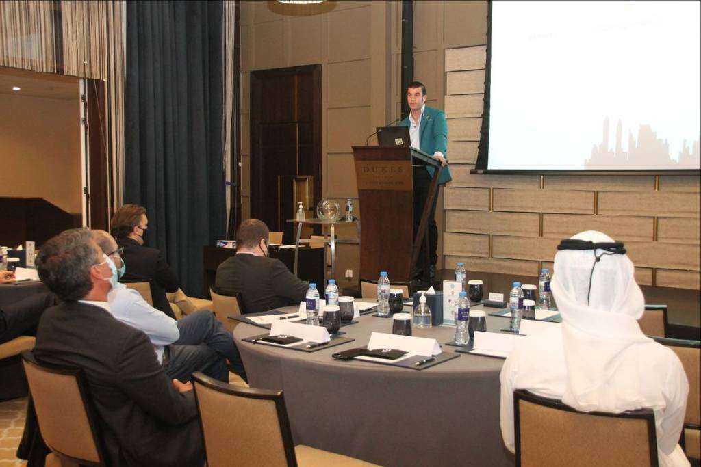 Guillermo Cobelo, durante su intervención en la Asamblea General 2021 del SBC en Dubai. (EL CORREO) Guillermo Cobelo, durante su intervención en la Asamblea General 2021 del SBC en Dubai. (EL CORREO)