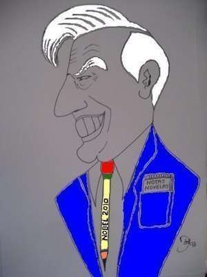 Caricatura de Vargas Llosa realizada por Dixon Moya.