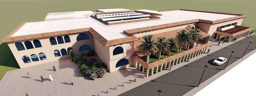 Perspectiva del interior de la nueva Escuela Española de Abu Dhabi.