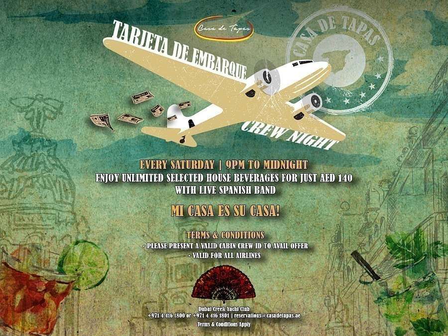 Flyer Crew Night en Casa de Tapas.