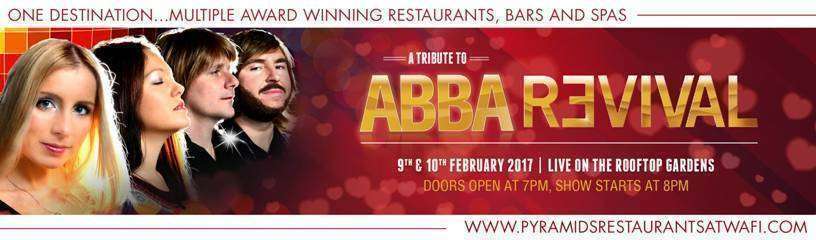 Flyer del concierto de Abba en Wafi en 2017