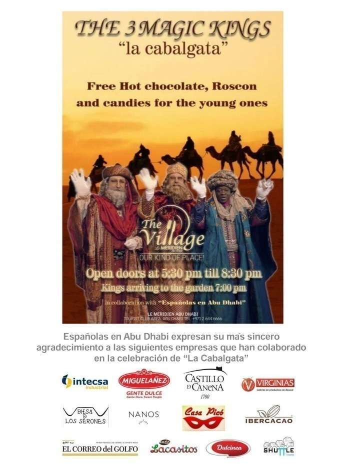 Flyer Cabalgata de Reyes Magos 2017 de Abu Dhabi