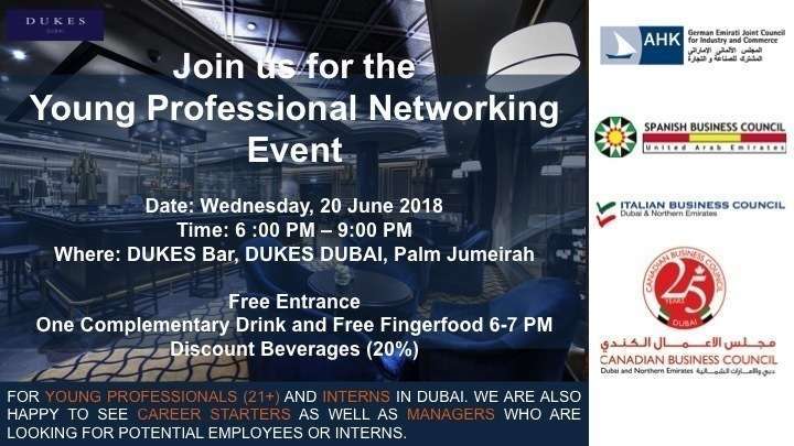 Flyer networking sbc en el bar Dukes de Dubai