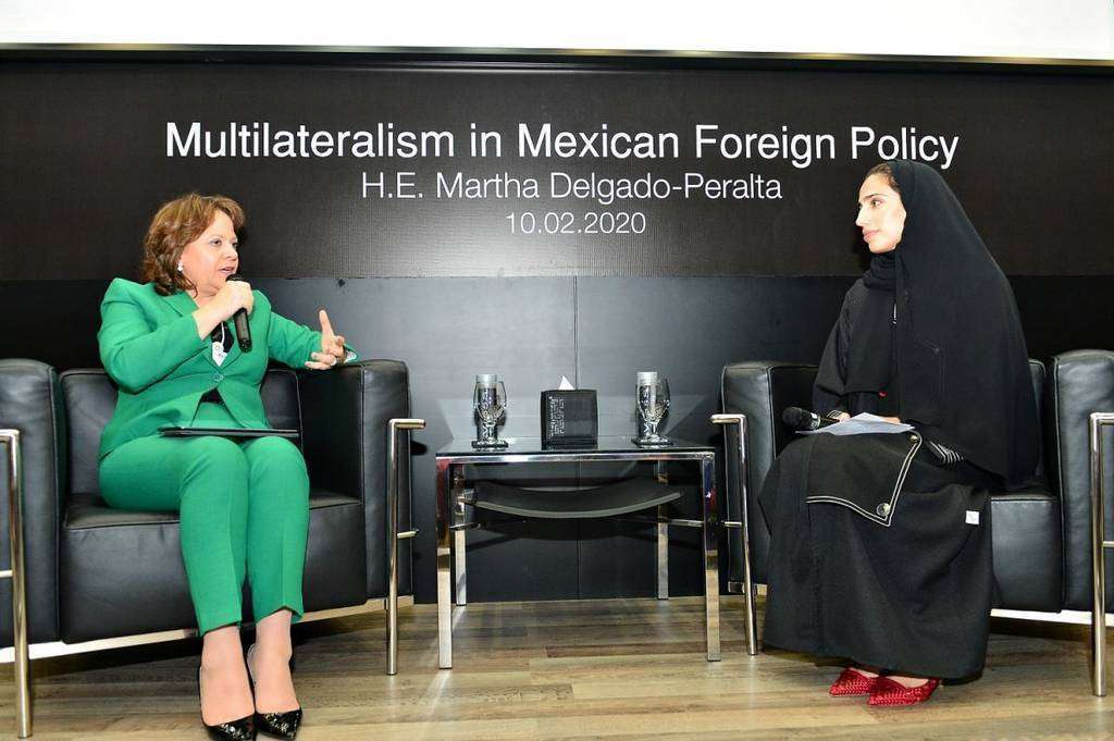 Martha Delgado responde a las preguntas tras su intervención en la Academia Diplomática de Emiratos. (Manaf K. Abbas / EL CORREO) Martha Delgado responde a las preguntas tras su intervención en la Academia Diplomática de Emiratos. (Manaf K. Abbas / EL CORREO)