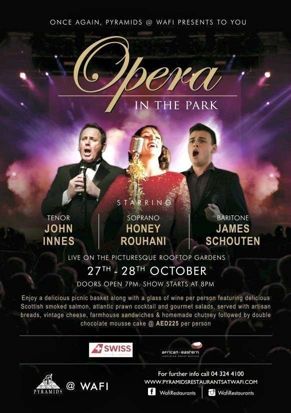 Flyer Opera in the Park de Wafi.