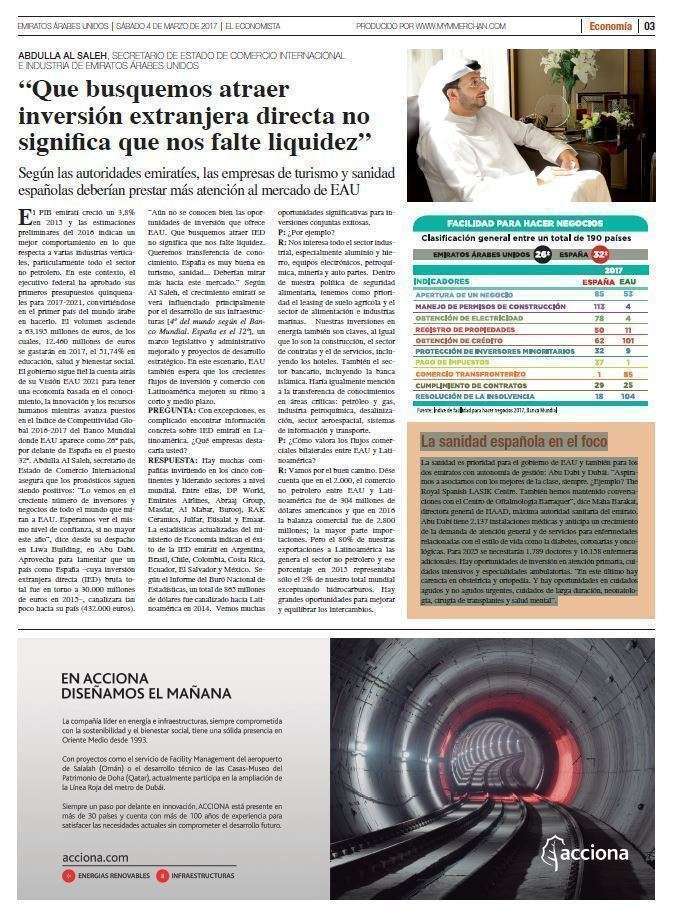 Página 3 de la tercera parte del suplemento 'Emiratos Árabes Unidos, el centro de la nueva Ruta de la Seda'