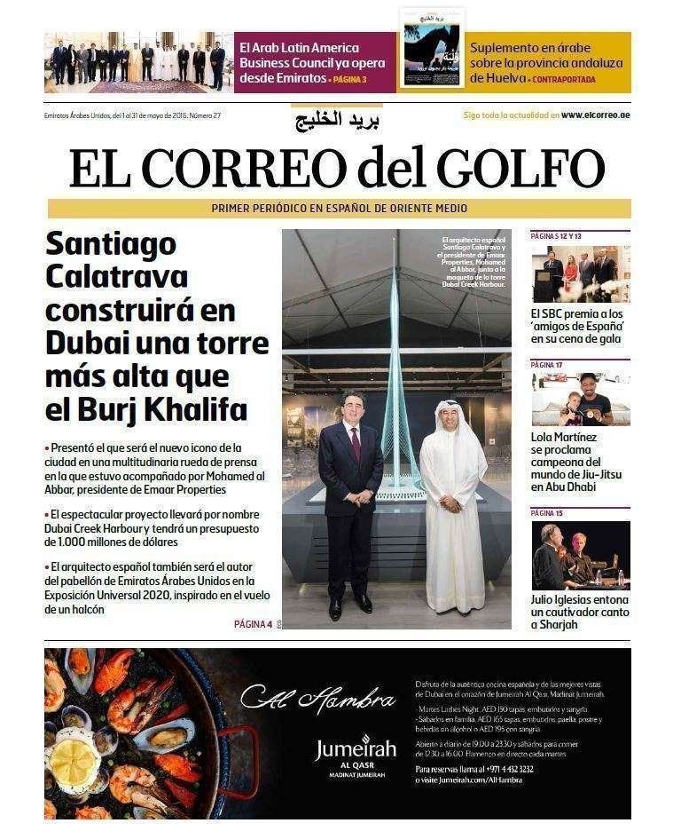 Portada edición impresa de EL CORREO DEL GOLFO correspondiente al mes de mayo.