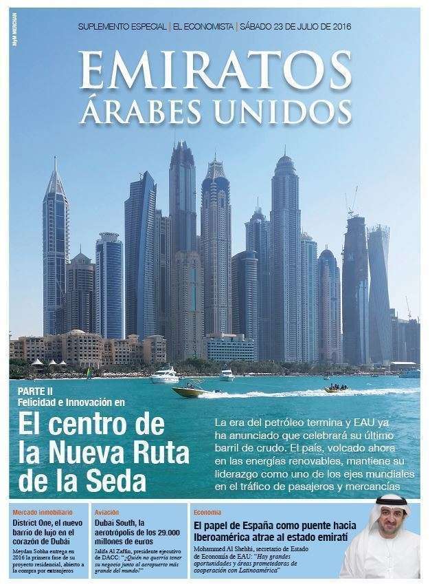 Portada del suplemento 'Emiratos Árabes, el centro de la Nueva Ruta de la Seda'.