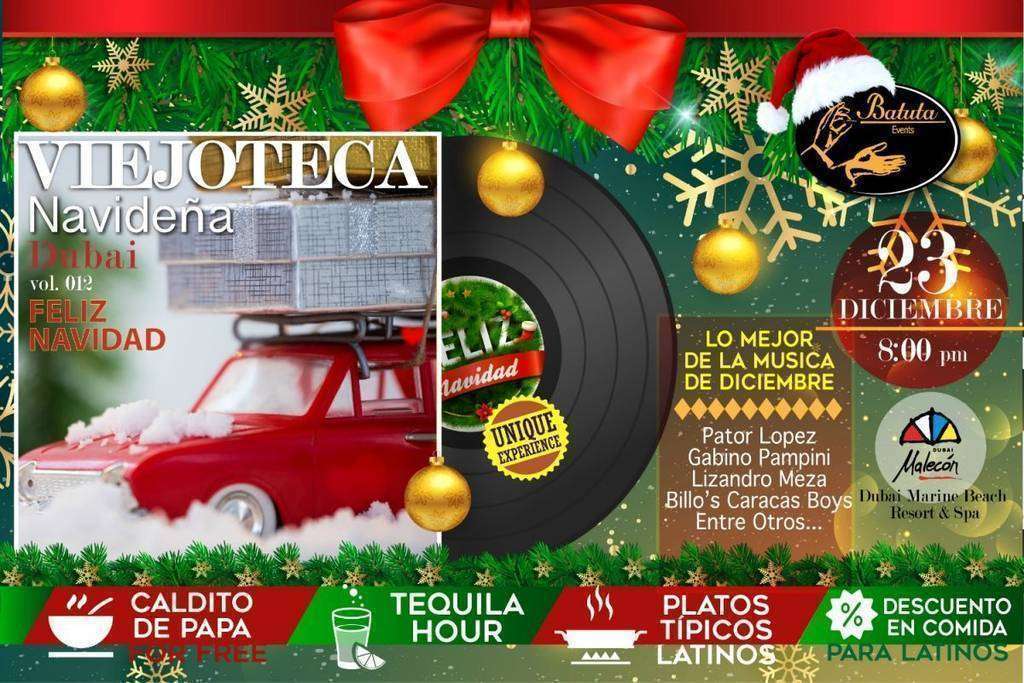 Flyer Viejoteca Navideña.