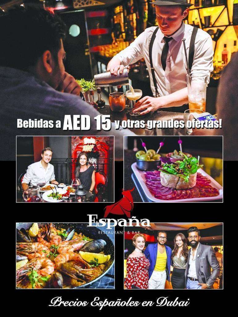 Flyer restaurante España.
