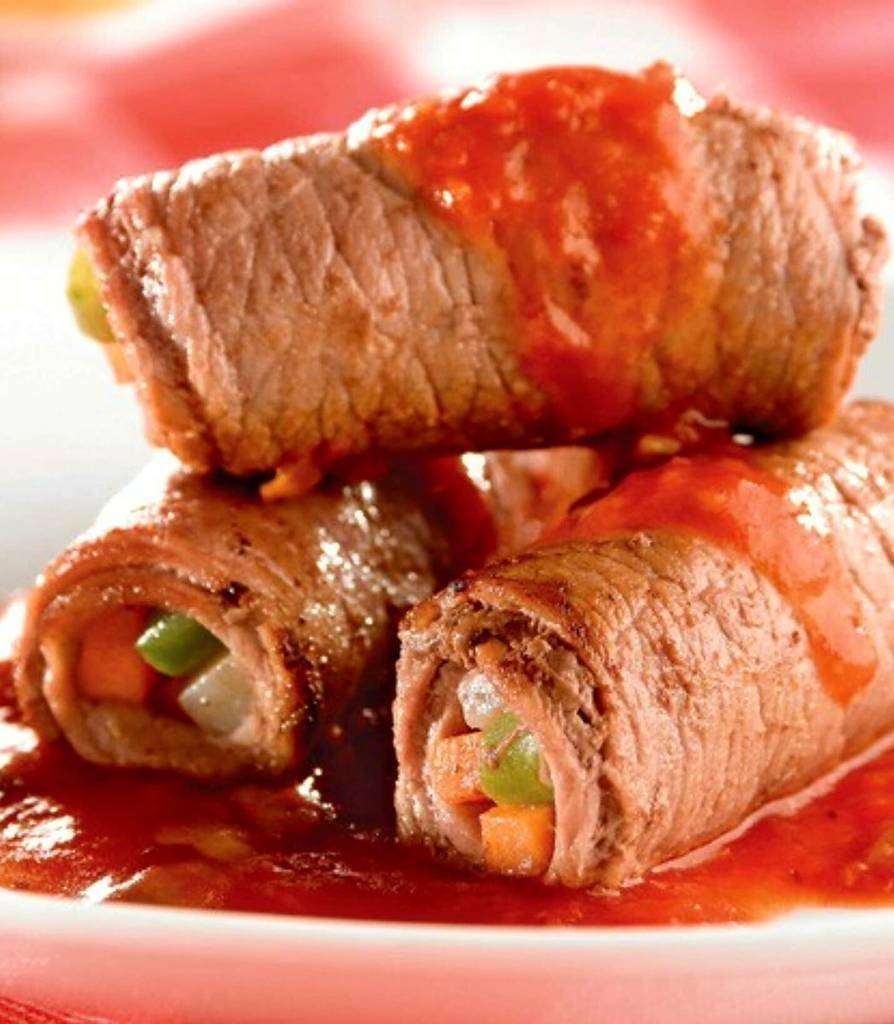 Rollitos de carne al BBQ en La Hacienda.