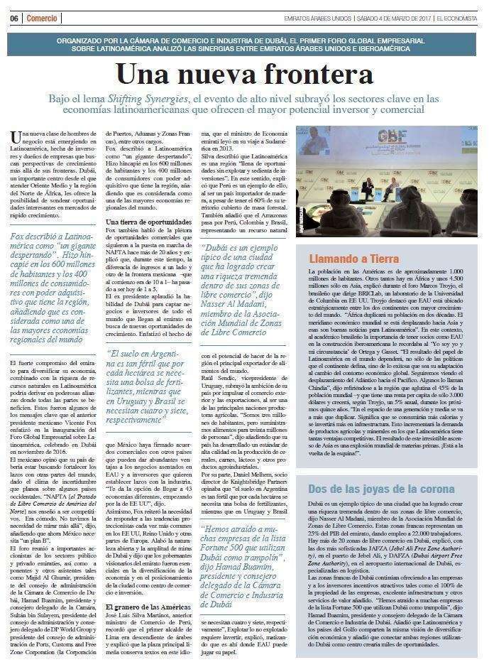 Página 6 de la parte tercera del suplemento 'Emiratos Árabes, el centro de la nueva Ruta de la Seda'.